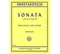 Sonata in D Minor, Opus 40 By Dmitri Shostakovich. Edited By Leonard Rose. For Cello and Piano. 20th Century. Difficulty: Difficult. Instrumental Solo Book. Solo Part and Piano Accompaniment. Composed