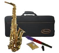 Montreux Student Eb Alto Saxophone pour débutants avec étui de protection léger, embouchure, anche, élingue, protège-pad - Laiton laqué, clé de fa# aigu, mi bémol