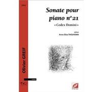 Sonate pour piano n° 21 GREIF Olivier (Auteur)