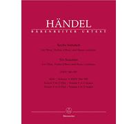 Sonates (6) Volume 3 HWV 380 à 385 --- Hautbois, Violon ou Hautbois et Basse continue - Conducteur et parties séparées
