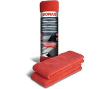 SONAX Chiffons microfibre extérieur (2 pièces) pour une brillance parfaite sans résidus après lustrage | Réf: 04162410