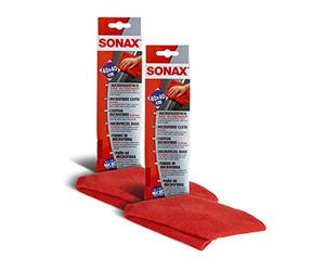SONAX 2 x 04162000 Chiffon Microfibre extérieur - Le Vernis Soin Professionnel Peluches sans 1 stüc