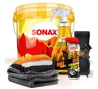 Sonax Bike Cleaner Kit de nettoyage pour vélo 1 l + spray de chaîne + brosse à chaîne + seau de lavage + gant de lavage + chiffon sec | Kit d'entretien pour vélo électrique, VTT, vélo de route