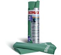 SONAX Chiffons Microfibre Plus Interieur et Vitres (2 pièces) nettoie vitres, miroirs et surfaces plastiques sans rayer ni pelucher | Réf: 04165410
