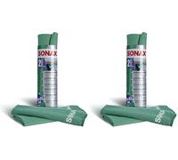 SONAX Chiffons Microfibre Plus Interieur et Vitres (2 pièces) nettoie vitres, miroirs et Surfaces Plastiques sans rayer ni pelucher | Réf: 04165410 (Lot de 2)
