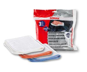 Sonax Chiffons microfibres ultrafins, 3 pièces doux et absorbants, sans rayures