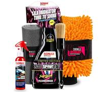 Sonax Felgenbeast Kit de nettoyage et de scellage pour jantes 500 ml édition spéciale + Sonax Xtreme Ceramic Quick Detailer 140 ml + pinceau pour jantes + gant de lavage