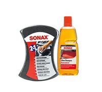 SONAX Kit de nettoyage pour voiture avec éponge et shampoing brillant