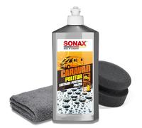 Sonax Kit de polissage pour caravane - 500 ml - Pour vernis et fibre de verre - Tampon de polissage + chiffon en microfibre - Pour lisser les surfaces altérées et rafraîchir les couleurs mates de la