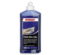 SONAX Polish+Wax Color Bleu (500 ML) avec pigments de Couleur et Cire de Carnauba pour Brillance et Protection | Réf: 02962000