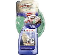 SONAX Xtreme Lait d'entretien du Cuir (500 ML) avec Tampon en Microfibre (1 pièce) Kit d'action pour Le Nettoyage et l'entretien du Cuir véritable et Lisse | N° d'article 02547410