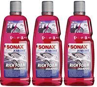 Sonax Xtreme RichFoam Shampooing mousse (3 x 1 litre) produit un tapis en mousse dense, longue tenue et dissout la saleté, pH neutre, parfum framboise | article n° d'article 02483000