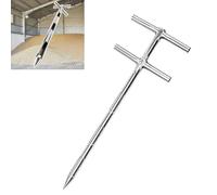 Sonde à grain double couche - Tube d'échantillonnage en métal à 3 fentes pour riz, maïs, blé, soja - 1 m de long, 32 mm de diamètre, poignée rotative pour échantillonnage de granulés solides