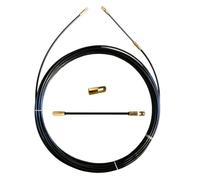 Sonde de câble en perlon, longueur 15 mètres, diamètre 4 mm, avec embouts à œillets interchangeables, noir, professionnel, haute résistance et flexibilité, longue durée de vie, câbles électriques