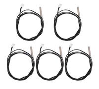 Sonde de Capteur de TempéRature éTanche 5Pcs 1 MèTre, Sonde de Thermistance en Acier Inoxydable 10K 3950 NTC, Câble D'Extension NuméRique, Capteur TempéRature CPU, Noir et Argent