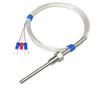Sonde de capteur de température PT100 étanche, en acier inoxydable, fileté industriel, détecteur de résistance de haute précision, ligne PTFE(PT1-4)