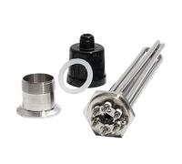 Sonde de chauffage par Immersion tubulaire, filetage DN32 3U, 1 1/4 pouces, vis de terre, élément chauffant 3/4, 5/6/9/12kw, avec accessoire, 1 pièce(Grey,220V_6KW 250MM 304SUS)