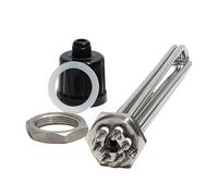 Sonde de chauffage par Immersion tubulaire, filetage DN32 3U, 1 1/4 pouces, vis de terre, élément chauffant 3/4, 5/6/9/12kw, avec accessoire, 1 pièce(Gold,380V_6KW 250MM 304SUS)