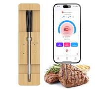 Sonde de Cuisson Sans Fil Bluetooth Thermomètre Viande BBQ Précision Sonde BBQ Sans Fil Magnétique avec 10 Pré-réglages, Alerte Smartphone, IP67 Étanche Sonde Viande pour Cuisine, Barbecue,Camping