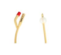 Sonde de Foley à deux voies avec valve en caoutchouc CH 18 (latex recouvert de silicone), stérile, sans phtalates, ballonnet de 5 à 10 ml