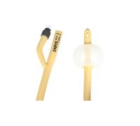 Sonde de Foley à deux voies avec valve en plastique CH 30 (latex recouvert de silicone), stérile, sans phtalates, ballonnet de 30 à 50 ml