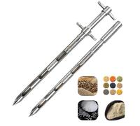 Sonde de grain en acier inoxydable double couche pour granulés solides, 3 emplacements pour échantillonnage d'engrais et de ciment (0,8 m) durable, efficace et précis