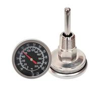 Sonde de mesure de température argentée NPT, thermomètre à cadran en acier inoxydable 1/4 NPT pour chaudière, théière, bouilloire -10-100 ℃/0-220ºF joint fileté, thermomètres à cadran