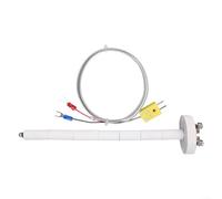 Sonde de mesure en céramique type K pour haute température jusqu'à 1300 °C avec tresse en acier inoxydable et isolation en fibre de verre, câble de 1 m, tube en céramique ovale, compatible avec les