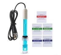 Sonde de pH pour piscine - Connecteur BNC - Électrode avec solution tampon - Pour tests hydroponiques en laboratoire - Plage de mesure de 0 à 14 pH - Noir et bleu - 1,2 m - Câble de 300 cm (C)