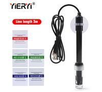 Sonde de remplacement PH avec connecteur BNC, câble de 300cm, électrode de capteur PH 0-14 ATC pour testeur d'eau d'aquarium, d'hydroponie et de piscine Black 3M Cable