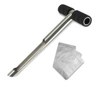 Sonde de sol Sleek Space avec petits sacs d'échantillonnage du sol. Tige de sonde d'échantillon de sol de 12". Sonde de sol en attente de brevet pour l'échantillonnage des tests de strates propres