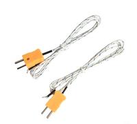 Sonde de température de type K pour tests industriels - Lot de 2, longueur de 1 mètre, plage de -50 °C à 400 °C, thermocouple plat en cuivre nu pour une réponse rapide gaz/liquide/solide