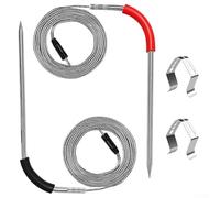 Sonde de température de viande à double aiguille, pour barbecues et fours Weber, sonde à viande en acier inoxydable avec clips de sonde pour gaz Weber et four à granulés Smokefire
