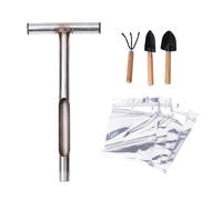 Sonde d'échantillon de sol de 30,5 cm avec sacs d'échantillonnage de sol réutilisables en acier inoxydable avec poignée en T