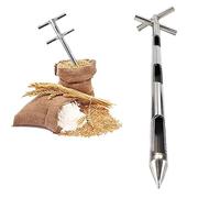 Sonde d'échantillonnage de Grains, sonde d'échantillonnage de Sol en métal Durable avec poignées rotatives - Tube à Double paroi pour l'extraction de Sol et de Poudre (38 mm de diamètre, 2 m