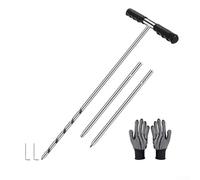 Sonde d'échantillonnage de sol en acier inoxydable réglable de 43,2 cm, 81,2 cm, 122 cm, poignée en T, robuste, anti-rouille, pénétration facile du sol, collecte précise pour