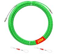 Sonde D'électricien, Tire Fil électriques 20 m en Polyester Kit Rétractable d’installation pour la Pose de Câbles avec Ressort de Guidage, Diamètre 4 mm, Spiralé Flexible Aiguille Tire Fil Vert