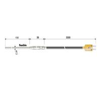 Sonde d'immersion B + B Thermo-Technik 0625 1429-11 -100 à +1000 °C sonde: K