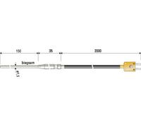 Sonde d'immersion B + B Thermo-Technik 0625 1429-11 -100 à +1000 °C sonde: K étalonné d'usine (sans certificat) 1 pc(s)