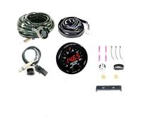 Sonde Lambda Avec Kit Jauge Rapport Air/carburant À Large Bande O2 Série X 30-0300 30-4110 LSU 4.9 0258017025 Capteur D'oxygène + 15 X 4,3 Cm(30-0300 BK Decal)