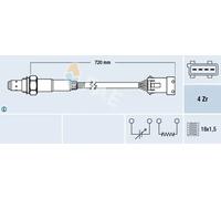 Sonde lambda chauffé 77280 FAE pour PORSCHE SAAB CITROËN PEUGEOT