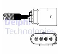 Sonde lambda Sonde-doigt ES10978-12B1 DELPHI pour SKODA VW