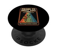 Sonde pour Rencontrer Vos vœux rétro extraterrestres avec Fleurs PopSockets PopGrip Adhésif