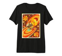Sonde Spatiale de Style Voyageur avec Fleur Golden Record des années 70 T-Shirt Haut de Gamme