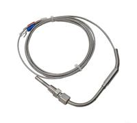 Sonde thermocouple de type K 1/8 NPT 1200C pour capteur de type K en acier inoxydable 85 mm de longueur 1200C Sonde de température pour gaz d'échappement Filetage 1/8 NPT Câble 2 m Capteur haute