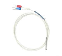 Sonde thermocouple de type K 4 mm de diamètre 30 mm de longueur en acier inoxydable avec câble 2 fils de 2 m évalué pour 0 à 800 degrés Celsius (1 mètre)