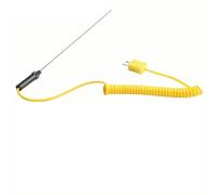 Sonde thermocouple de type K avec pointe d'aiguille en acier inoxydable 3 mm de diamètre 100 à 500 mm de longueur - Fil de 1200 mm pour aliments, liquides, huiles, compatible avec les compteurs de