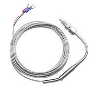 Sonde thermocouple EGT de type K pour sonde de température des gaz d'échappement de moteur, 1250 °C maximum, sonde en acier inoxydable avec isolation en fibre de verre, 1/8" pour NPT (2 m)