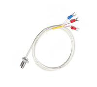 Sonde thermocouple étanche de type K mise à la terre, capteur de température à résistance PT100, filetage montage sur vis, fil de plomb plaqué argent 0,5 M/1 M/2 M 0~200 ℃(M8,Cable length 2M)