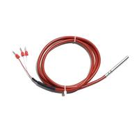 Sonde tubulaire PT1000, capteur de température, Thermocouple, fil de Silicone rouge, 0.5M 1M 2M 3 mètres 5M, 3 connecteurs, 5x50MM 6x60MM, 1 pièces(0.5M Cable Length,5x50mm probe)